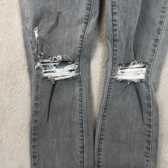Pacsun Womens Jeans Size 24 Distressed Ankle Skinny Jeggings Frayed Hem Gray Y2K - Picture 11 of 15